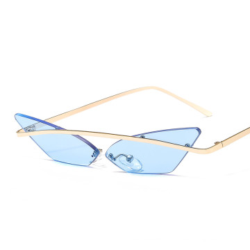 Frameless Ocean color triangle  2020 new arrivals unique fashion shades custom designer luxury metal sunglasses women 72029